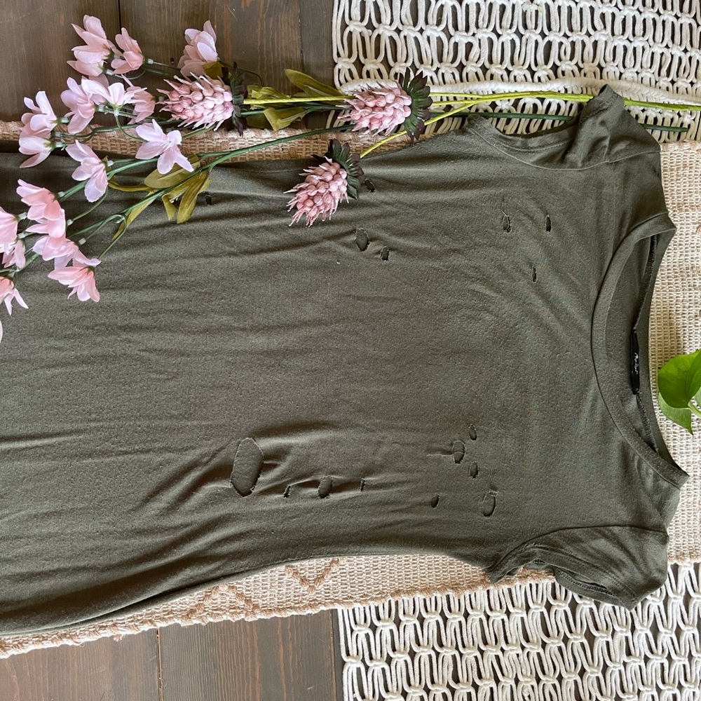 Papaya distressed fitted t-shirt dress